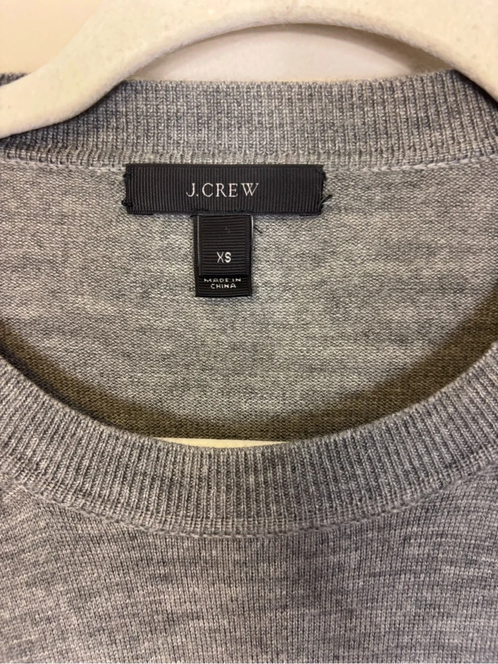J. Crew Light Heather Gray 100% Wool Short-Sleeve Pullover Knit Sweater XS